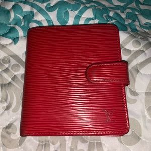 Authentic Louis Vuitton Red Epi Wallet